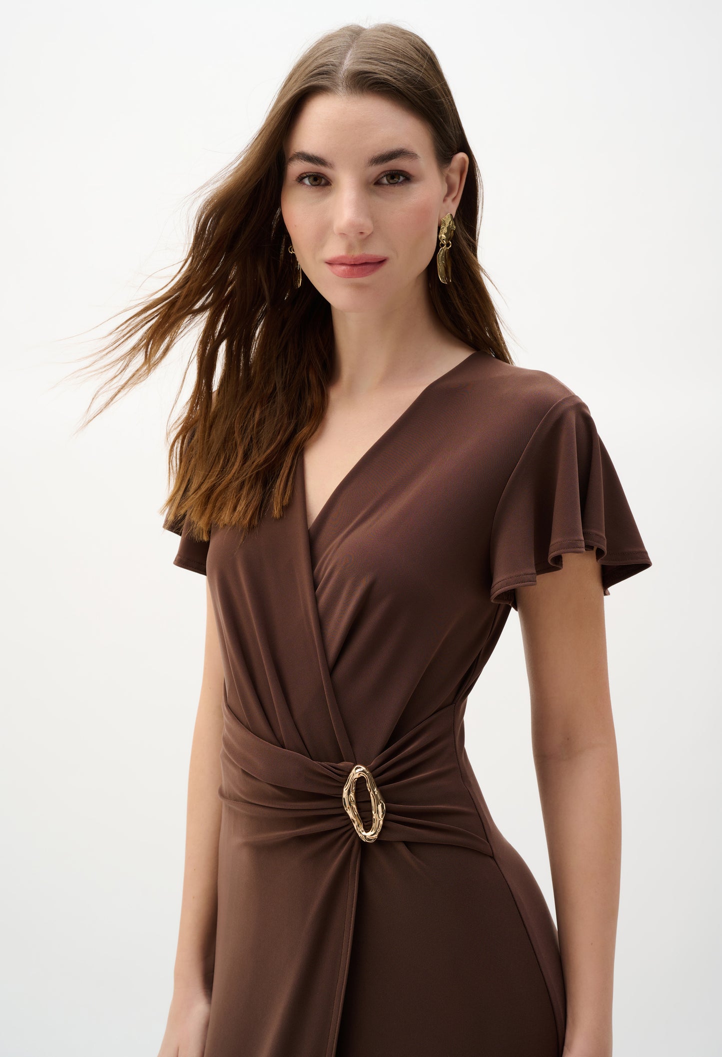 V-neck Belted Wrap Dress