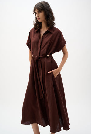 Midi Belted Shirt Dress