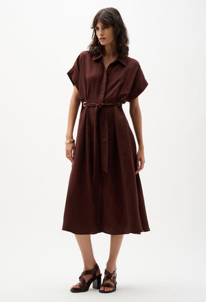 Midi Belted Shirt Dress