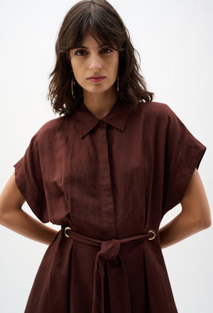 Midi Belted Shirt Dress