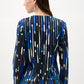 Mesh And Satin Geometric Print Fitted Jacket