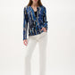 Mesh And Satin Geometric Print Fitted Jacket