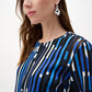 Mesh And Satin Geometric Print Fitted Jacket
