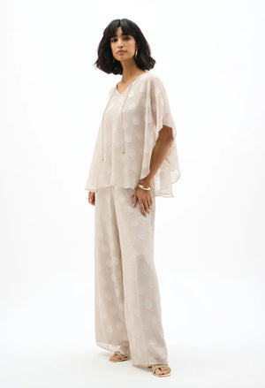 Chiffon Jacquard Polka Dot Poncho Top