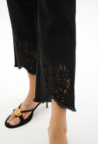 Embroidered Ankle-length Jeans