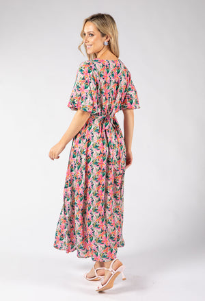 Zia Puff Sleeve Floral Midi Dress