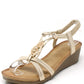 wedge sandal with beading