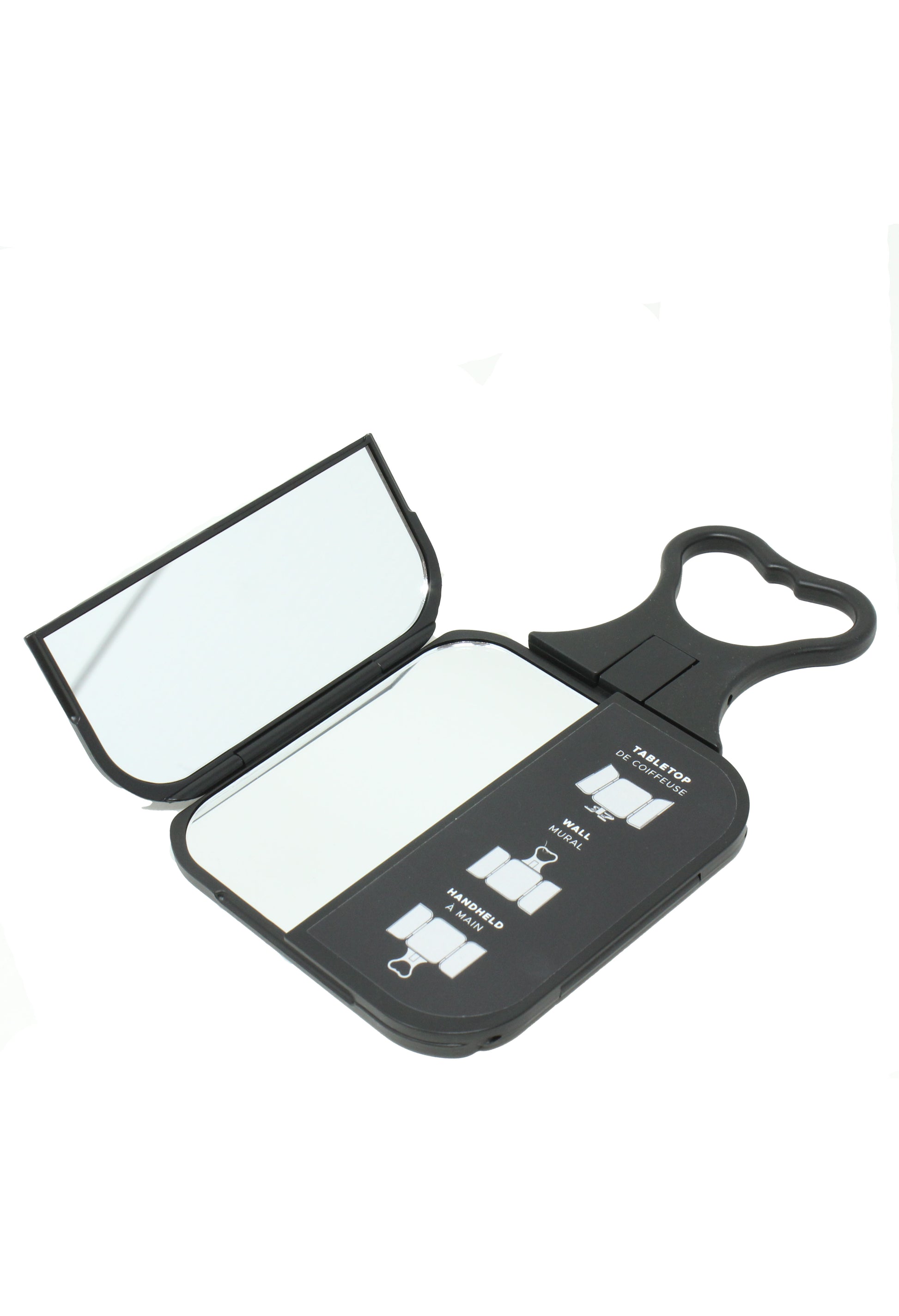 Black folding mirror