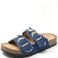 Gem Studded Denim Sandals