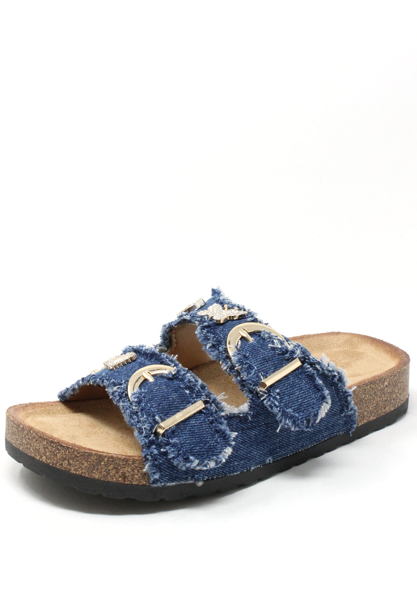 Gem Studded Denim Sandals