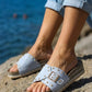 blue slide sandal