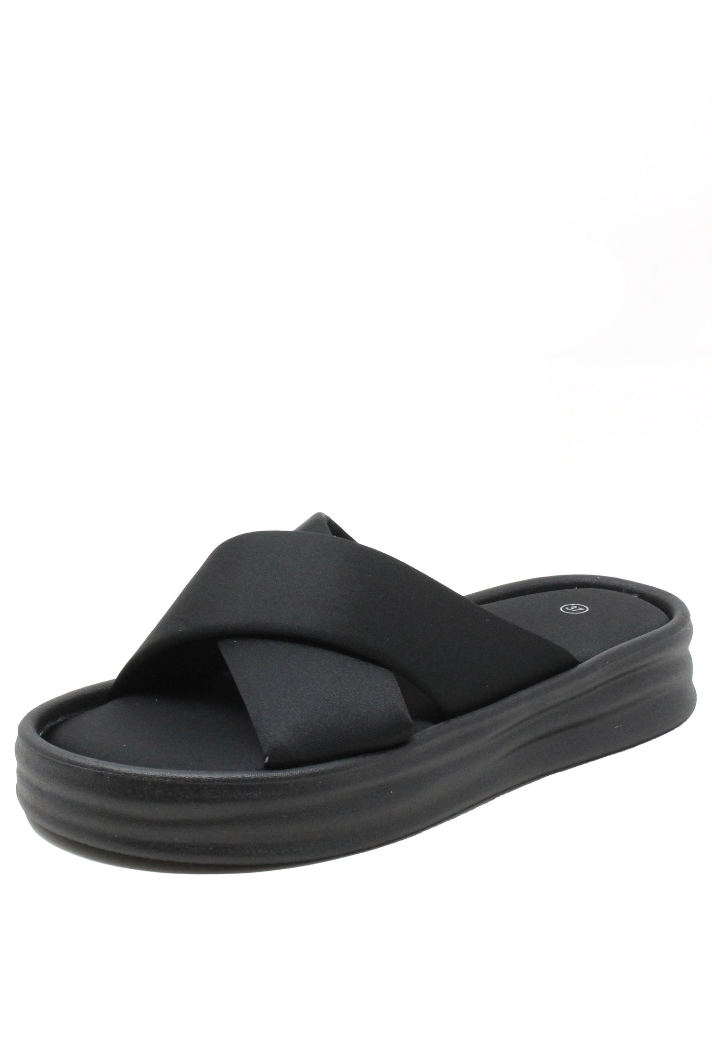 Cross Strap Platform Slide