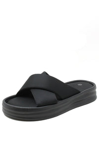 Cross Strap Platform Slide