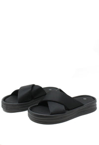 Cross Strap Platform Slide