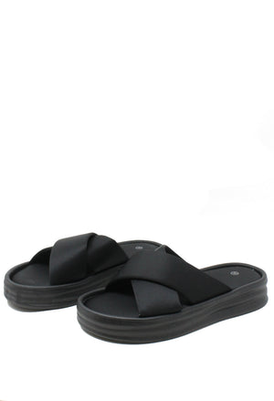 Cross Strap Platform Slide