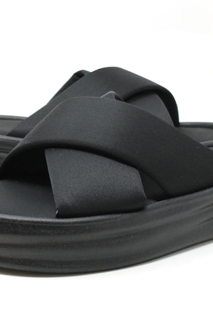 Cross Strap Platform Slide
