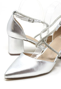 Diamante Cross Strap Heel