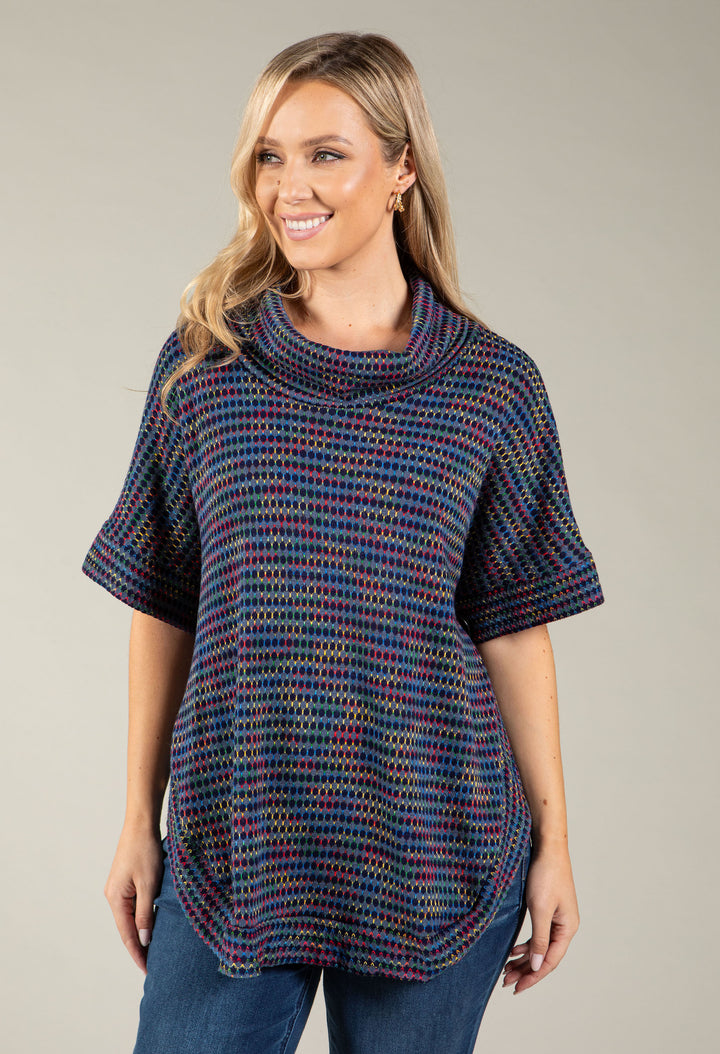 Multicolour Design Knit Jumper, view 2 – Pamela Scott