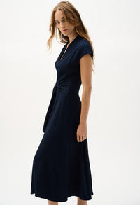 Belted V-Neck Wrap Dress
