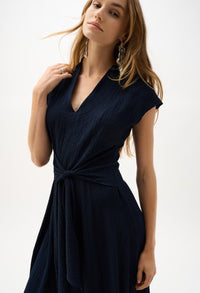Belted V-Neck Wrap Dress
