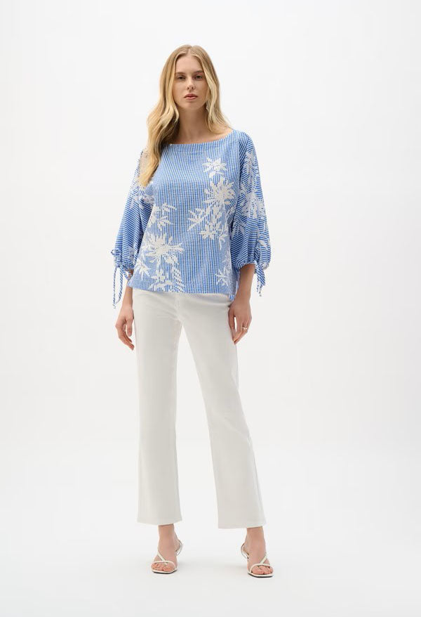 Striped Top With Puff Sleeves