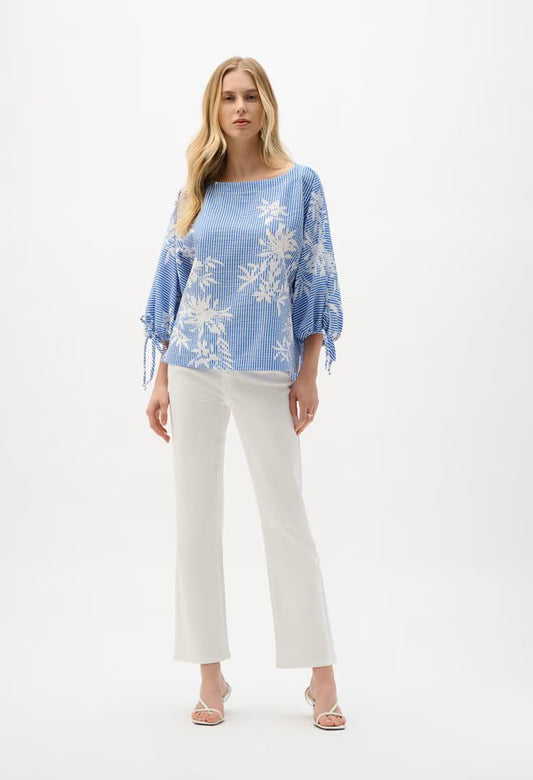 Striped Top With Puff Sleeves