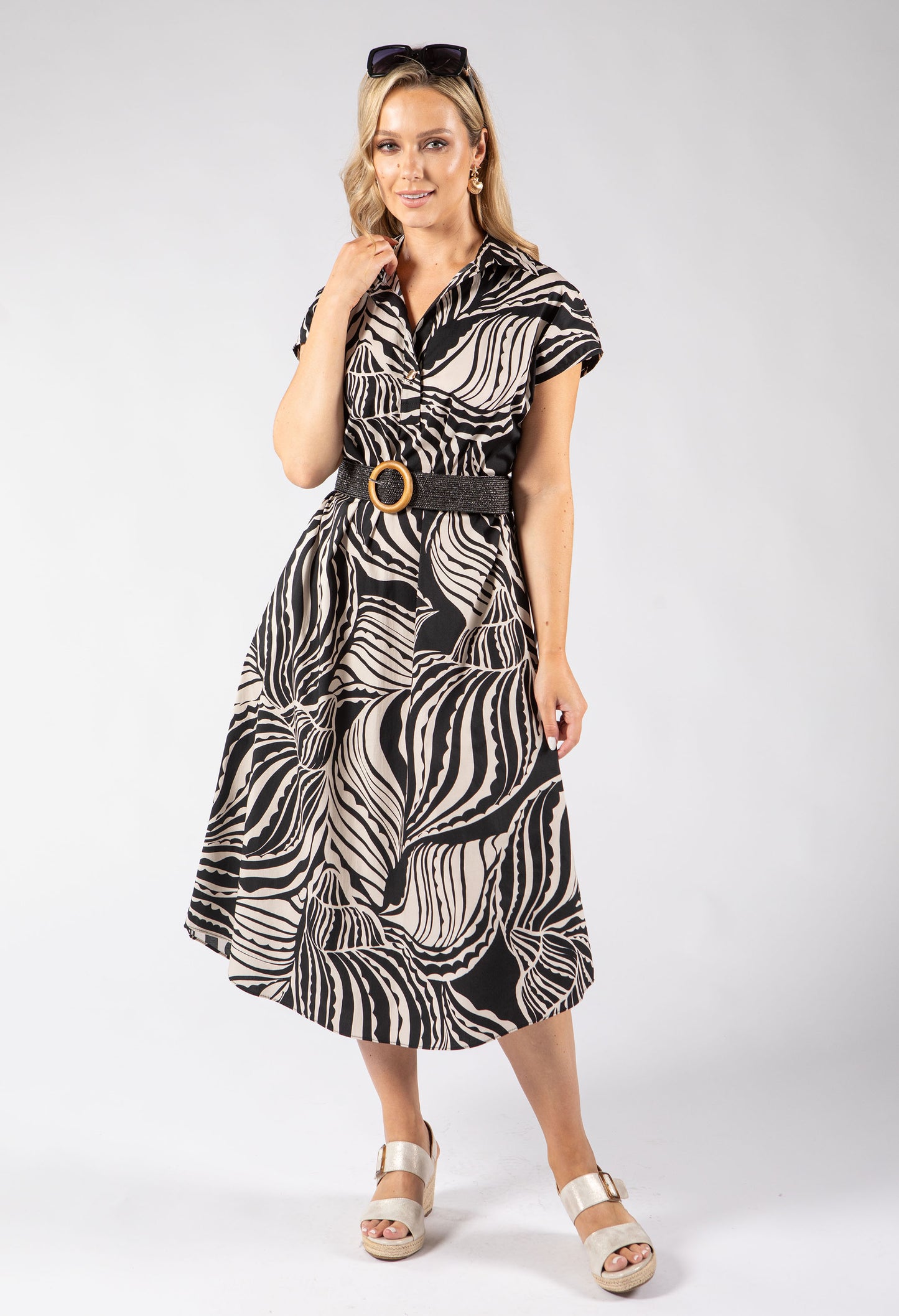 Tropical Shirt Style Dress