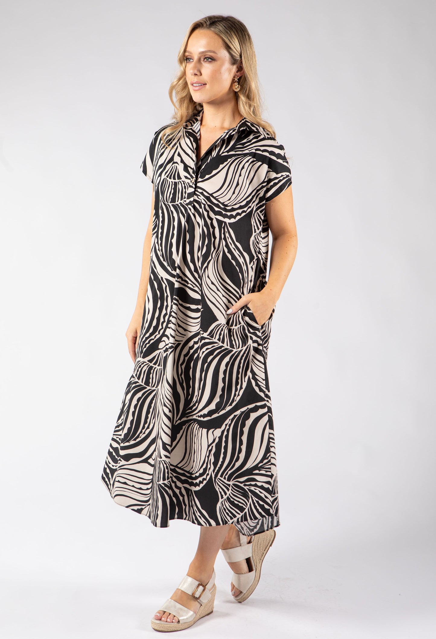 Tropical Shirt Style Dress