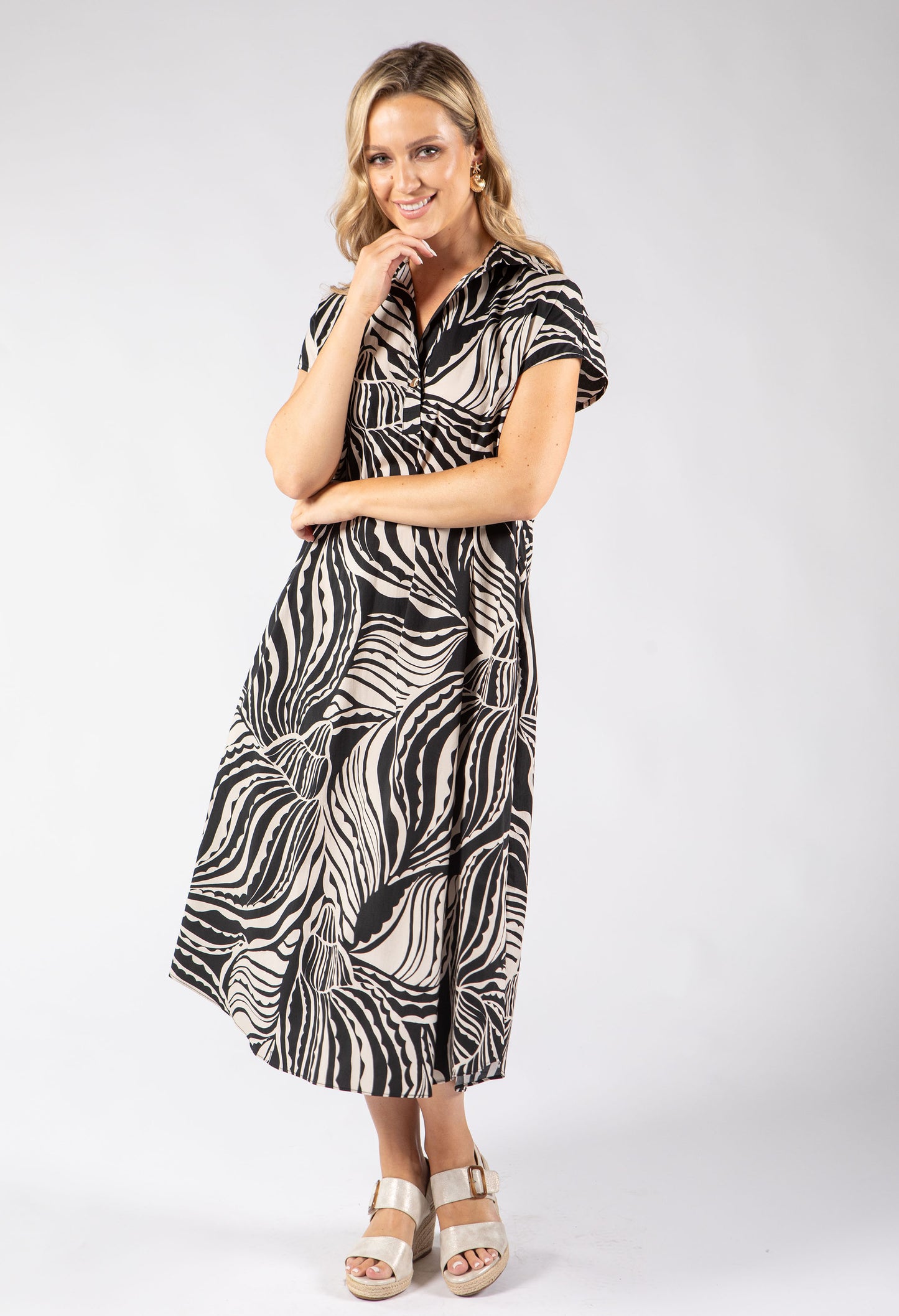 Tropical Shirt Style Dress