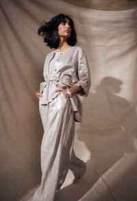 foiled linen jacket