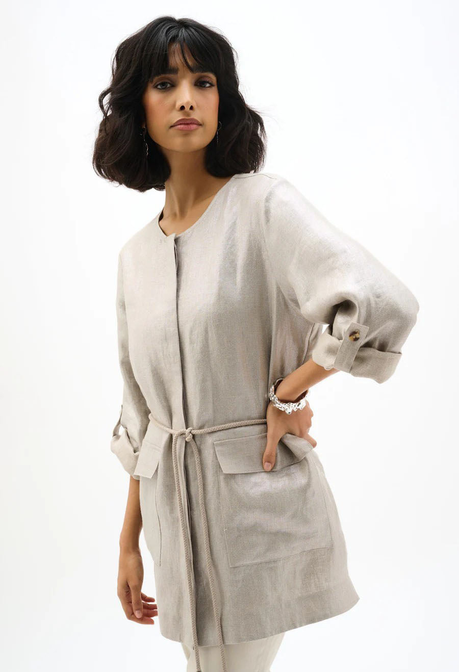Foiled Linen Jacket