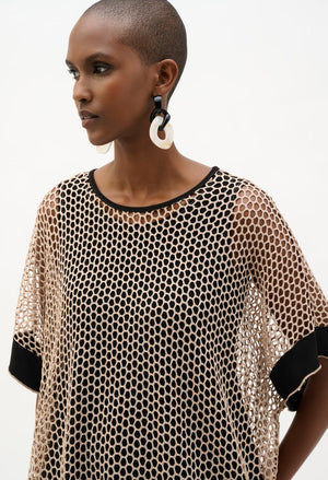 Kimono Sleeve Mesh Pullover