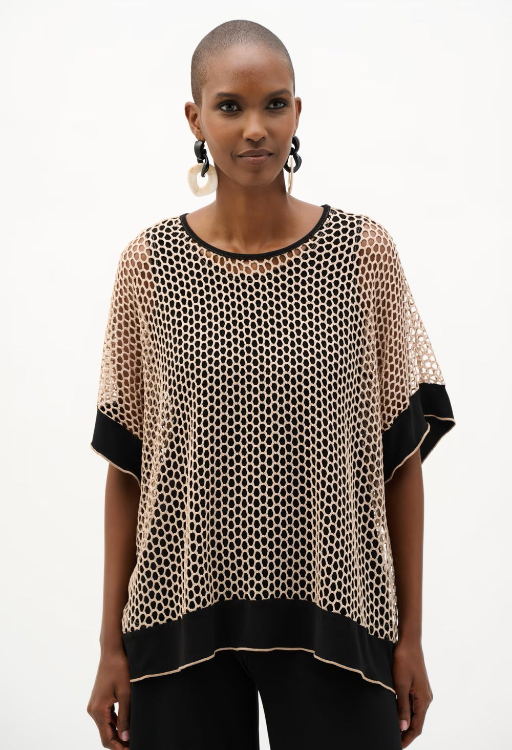 Kimono Sleeve Mesh Pullover