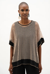 Kimono Sleeve Mesh Pullover