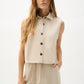 Cropped Sleeveless Casual Shirt