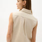Cropped Sleeveless Casual Shirt