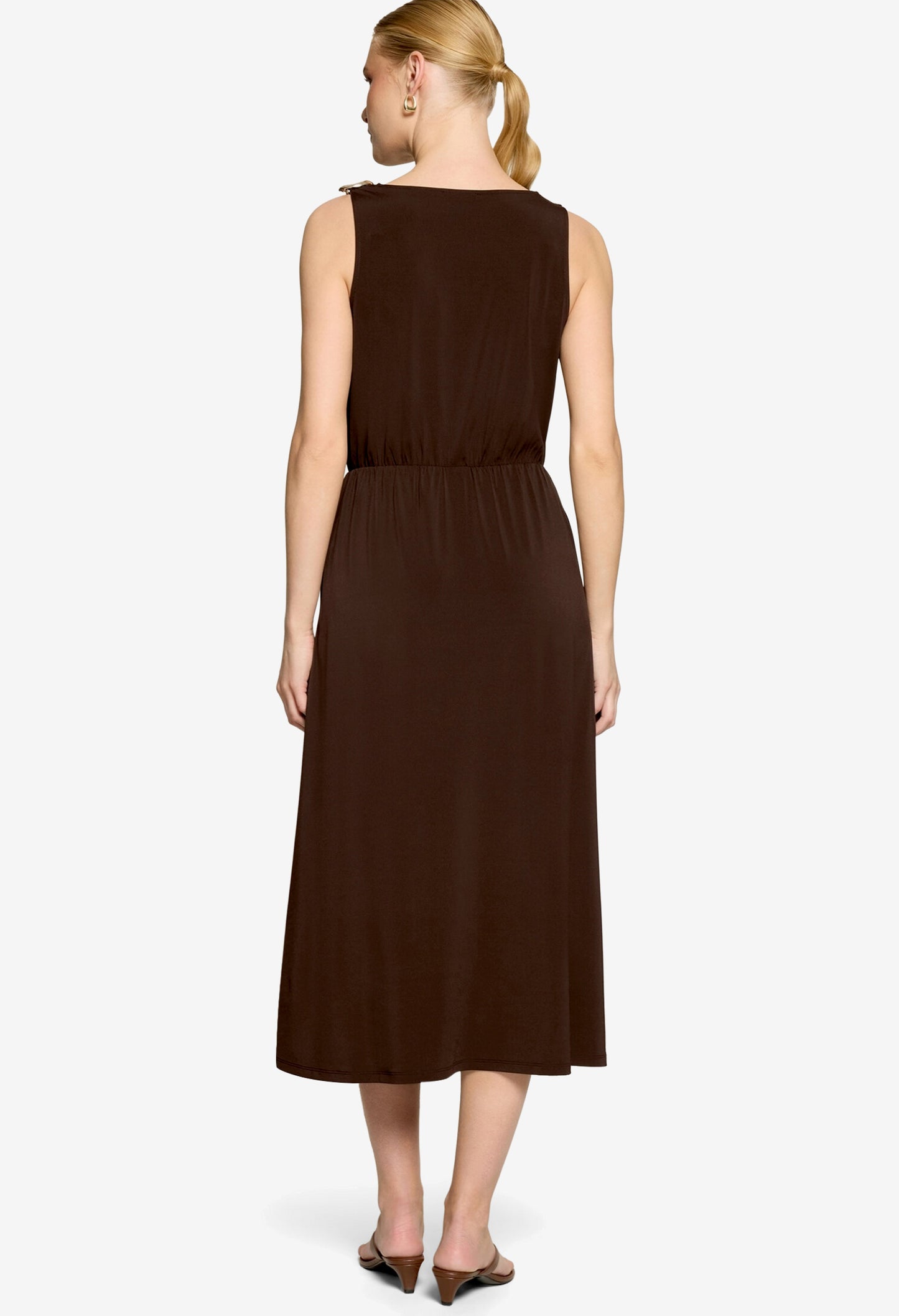Soft Cowl Neck Midi Dress