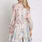 Floral Print Belted Short Dress