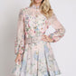 Floral Print Belted Short Dress