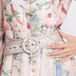 Floral Print Belted Short Dress