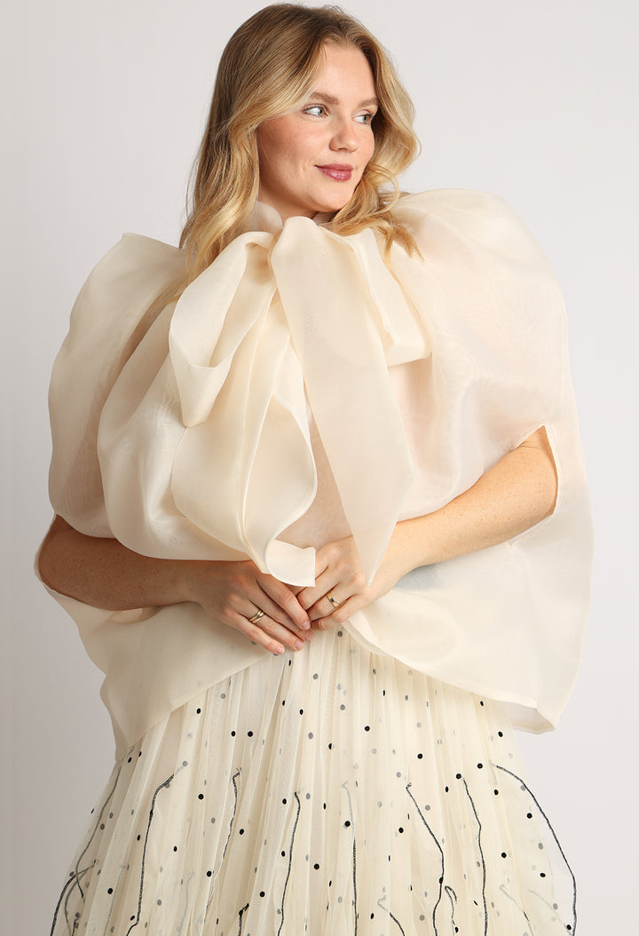 Organza Pussy Bow Blouse
