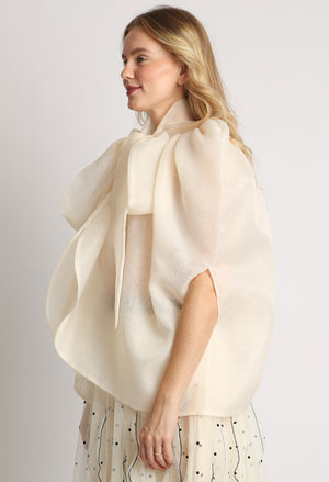 Organza Pussy Bow Blouse