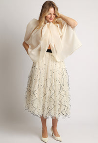 Organza Pussy Bow Blouse