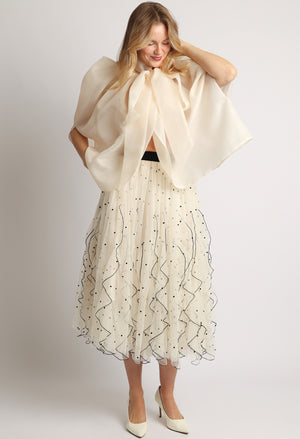 Organza Pussy Bow Blouse