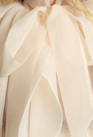 Organza Pussy Bow Blouse