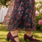 wine colour block heels in a mary jane style dancing shoe