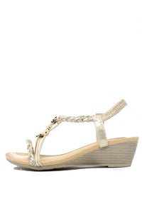 Diamante Braided Wedge