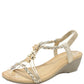 Diamante Braided Wedge