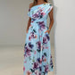 Betty Asymmetric Floral Print Midi Dress