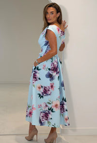 Betty Asymmetric Floral Print Midi Dress